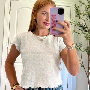 Casual White Short Sleeve Top